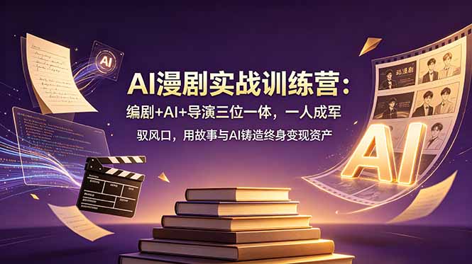 AI漫剧实战训练营：编剧+AI+导演三位一体，一人成军 驭风口，用故事与AI铸造终身变现资产-仙女副业网