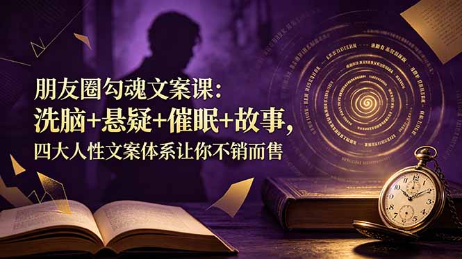 朋友圈勾魂文案课：洗脑+悬疑+催眠+故事，四大人性文案体系让你不销而售-仙女副业网
