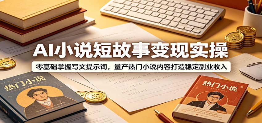 AI小说短故事变现实操：零基础掌握写文提示词，量产热门小说内容打造稳定副业收入-仙女副业网