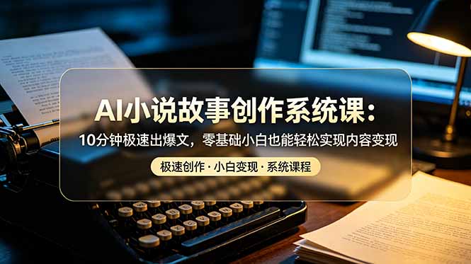 AI小说故事创作系统课：10分钟极速出爆文，零基础小白也能轻松实现内容变现-仙女副业网