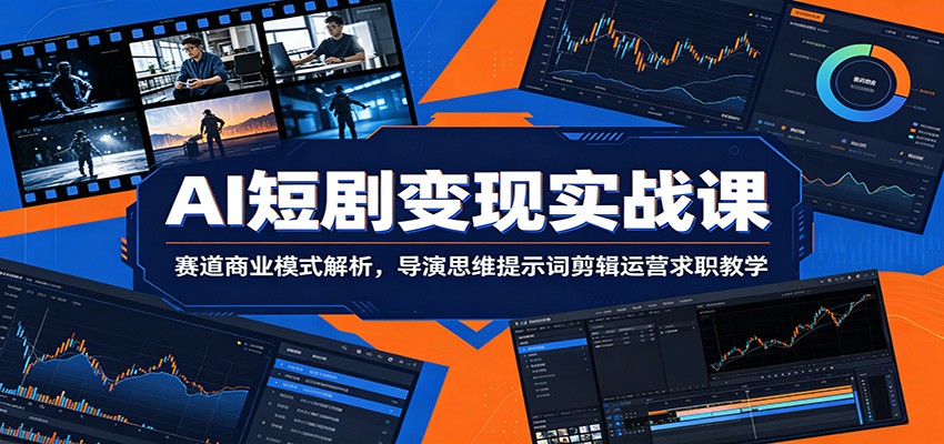 AI短剧变现实战课：赛道商业模式解析，导演思维提示词剪辑运营求职教学-仙女副业网