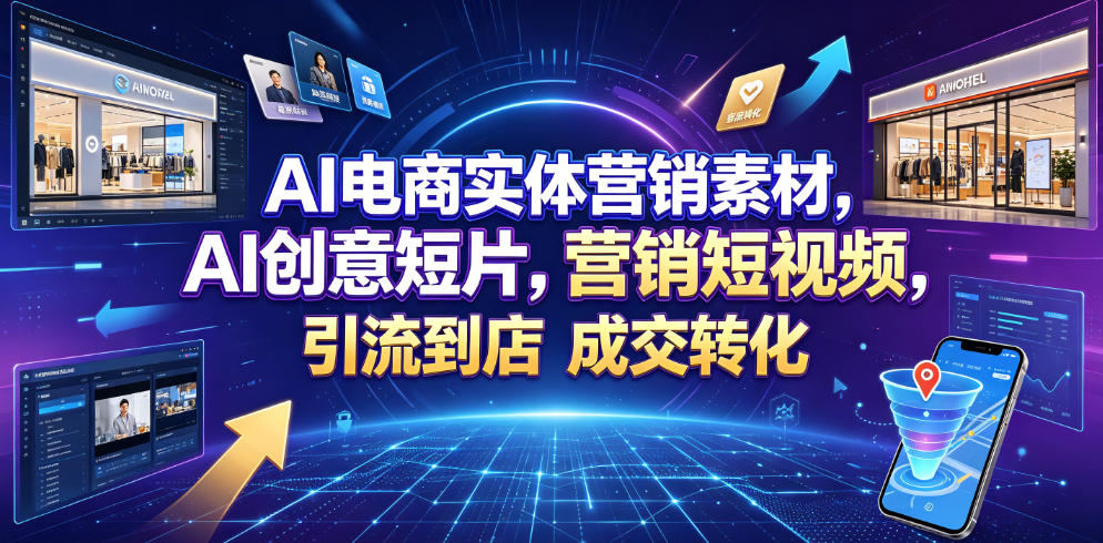 AI电商实体营销素材，AI创意短片，高效打造营销短视频，轻松引流到店，稳定提升门店客流与成交转化-仙女副业网