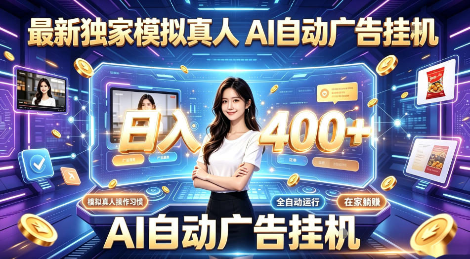 最新独家模拟真人，AI自动挂号挂G，日入400+，全程全自动运行，无需人工【揭秘】-仙女副业网