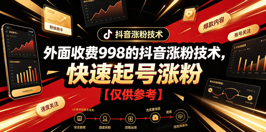 外面收费998的抖音涨粉技术，快速起号涨粉【仅供参考】-仙女副业网