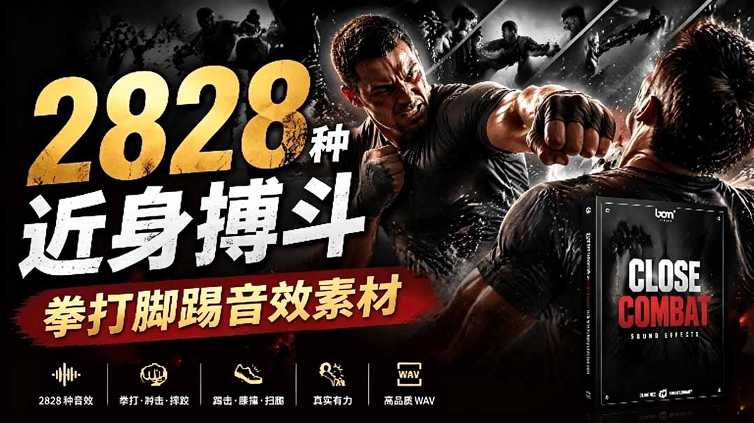 宝藏级别音效！2828种近身搏斗拳打脚踢音效素材，全部中文分类，免解压使用  Close Combat-仙女副业网