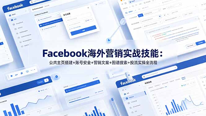 Facebook海外营销实战技能：公共主页搭建+账号安全+营销文案+图谱搜索+投流实操全流程-仙女副业网