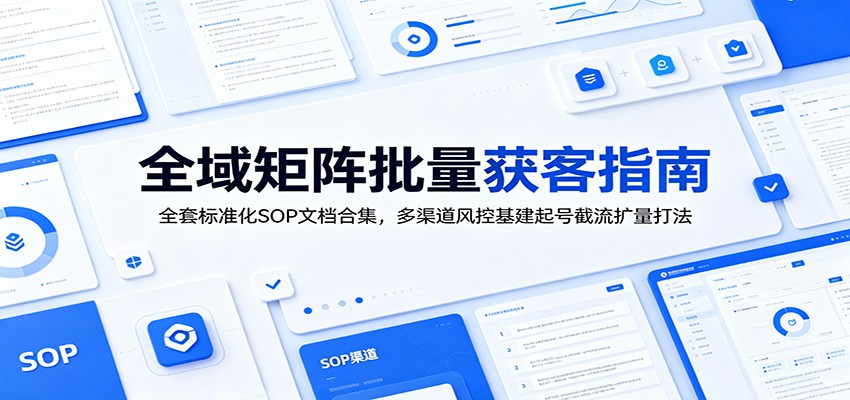 全域矩阵批量获客指南：全套标准化SOP文档合集，多渠道风控基建起号截流扩量打法-仙女副业网