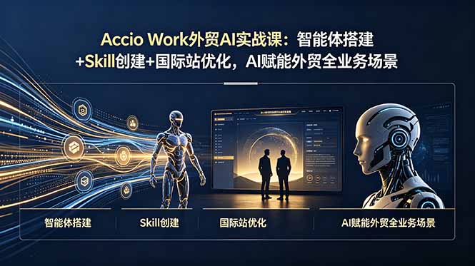 Accio Work外贸AI实战课：智能体搭建+Skill创建+国际站优化，AI赋能外贸全业务场景-仙女副业网