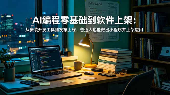 AI编程零基础到软件上架:从安装开发工具到发布上线,普通人也能做出小程序并上架应用商店-仙女副业网