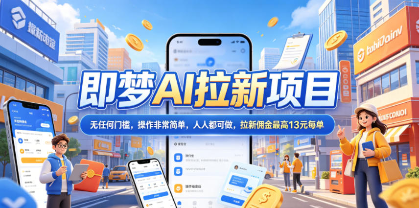 2026年即梦AI拉新项目最新玩法,无任何门槛,操作非常简单,人人都可做,拉新佣金最高13米每单(更新6月30日)-仙女副业网