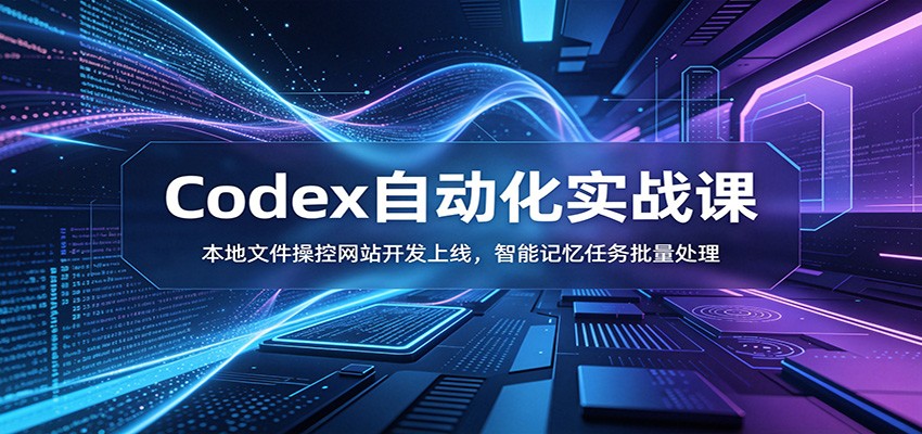 Codex自动化实战课：本地文件操控网站开发上线，智能记忆任务批量处理-仙女副业网