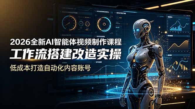 2026全新AI Codex智能体视频制作课程，工作流搭建改造实操，低成本打造自动化内容账号-仙女副业网