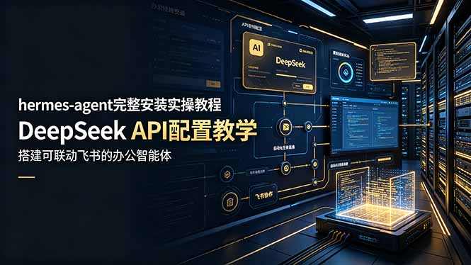 hermes-agent完整安装实操教程,DeepSeek API配置教学,搭建可联动飞书的办公智能体-仙女副业网