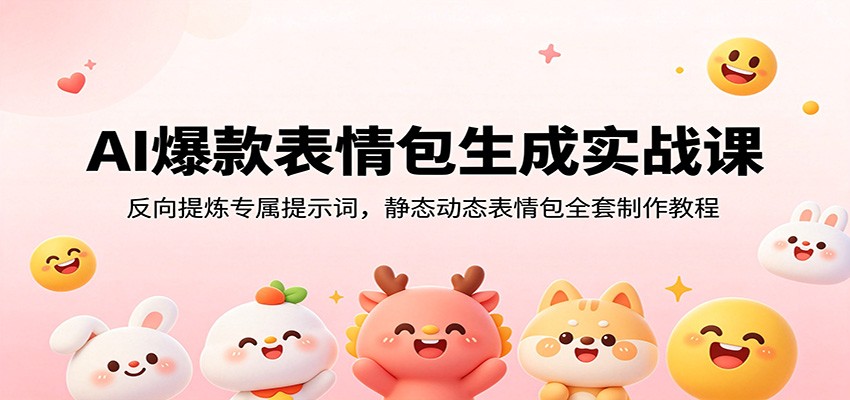 AI爆款表情包生成实战课：反向提炼专属提示词，静态动态表情包全套制作教程-仙女副业网