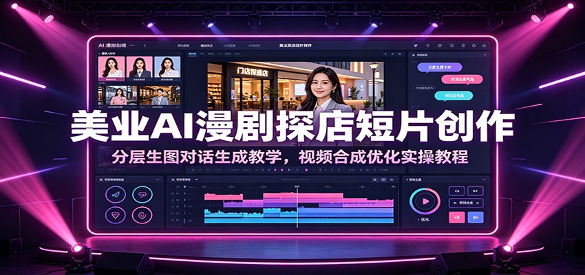 美业AI漫剧探店短片创作：分层生图对话生成教学，视频合成优化实操教程-仙女副业网