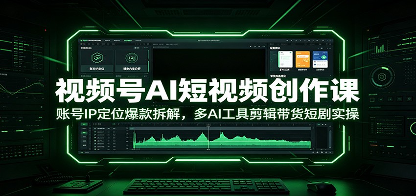 视频号AI短视频创作课：账号IP定位爆款拆解，多AI工具剪辑带货短剧实操-仙女副业网