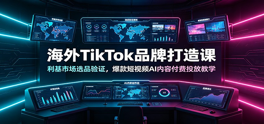 海外TikTok品牌打造课：利基市场选品验证，爆款短视频AI内容付费投放教学-仙女副业网