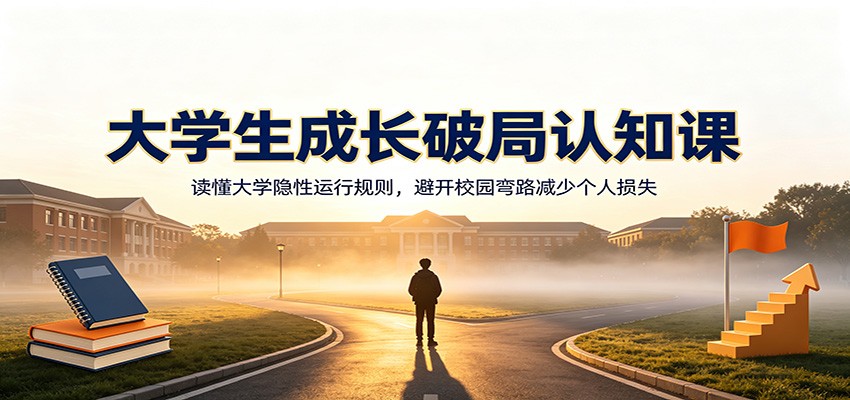 大学生成长破局认知课：读懂大学隐性运行规则，避开校园弯路减少个人损失-仙女副业网
