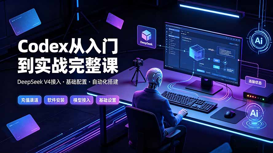 Codex从入门到实战完整课｜充值·安装·接入DeepSeek，记忆·插件·Skill·CLI·MCP全拆解-仙女副业网