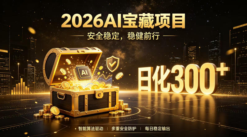 2026AI安全掘金项目,日化稳定300+,无需人为干预操作,当天见收益,操作简单【揭秘】-仙女副业网