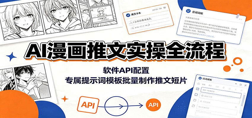 AI漫画推文实操全流程：软件API配置，专属提示词模板批量制作推文短片-仙女副业网