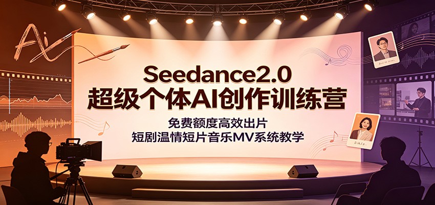 Seedance2.0超级个体AI创作训练营:免费额度高效出片,短剧温情短片音乐MV系统教学-仙女副业网