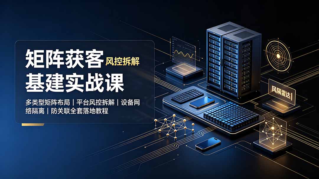 矩阵获客基建实战课：多类型矩阵布局｜平台风控拆解｜设备网络隔离｜防关联全套落地教程-仙女副业网