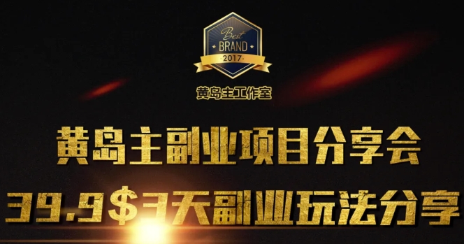 黄岛主副业分享会1期：3天3个副业玩法，速度上车-仙女副业网