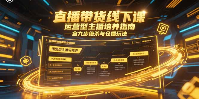 直播带货线下课，运营型主播培养指南，含九步绝杀与仓播玩法-仙女副业网