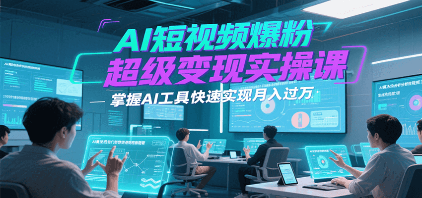 AI短视频爆粉超级变现实操课，掌握AI工具快速实现月入过万-仙女副业网