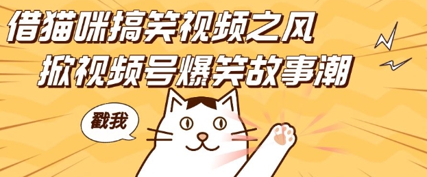 借猫咪搞笑视频之风，掀视频号爆笑故事潮，轻松日入四位数，无门槛快速入门!-仙女副业网