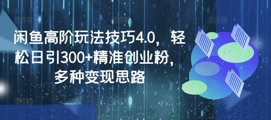闲鱼高阶玩法技巧4.0，轻松日引300+精准创业粉，多种变现思路-仙女副业网