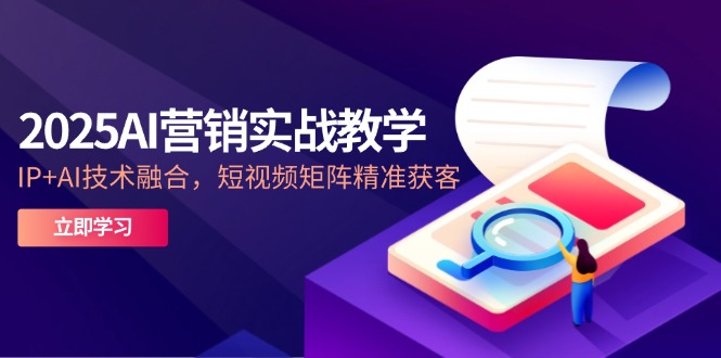 2025AI营销实战教学-5月，IP+AI技术融合，短视频矩阵精准获客-仙女副业网