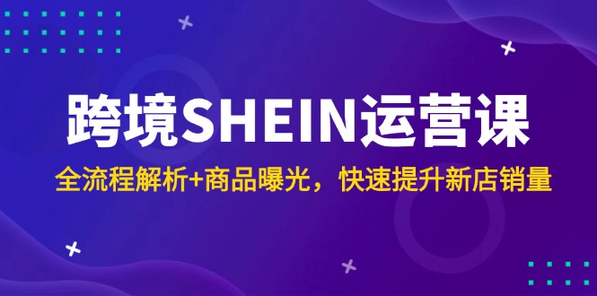 跨境SHEIN运营课，全流程解析+商品曝光，快速提升新店销量-仙女副业网