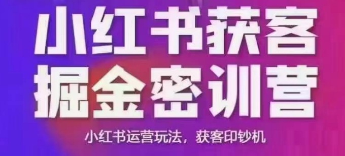 小红书获客掘金线下课，录音+ppt照片，小红书运营玩法，获客印钞机-仙女副业网