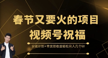 春节又要火的项目视频号祝福，分成计划+带货双收益，轻松月入几个W【揭秘】-仙女副业网