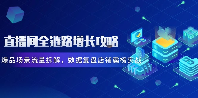 直播间全链路增长攻略，爆品场景流量拆解，数据复盘店铺霸榜实战-仙女副业网
