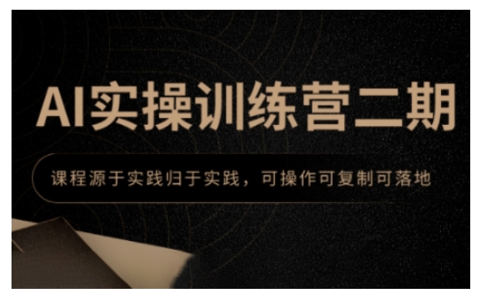 AI实操训练营二期，课程源于实践归于实践，可操作可复制可落地-仙女副业网
