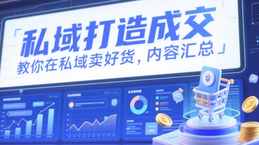 私域打造成交，教你在私域卖好货，内容汇总-仙女副业网