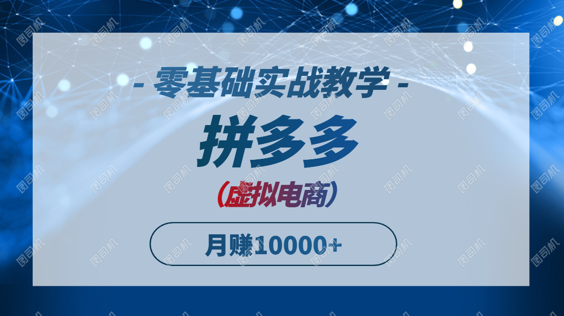拼多多虚拟电商，零基础实战教学，快速打爆商品，新手也能月入10000+-仙女副业网