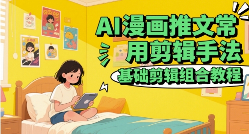 AI漫画推文常用剪辑手法，基础剪辑组合教程-仙女副业网