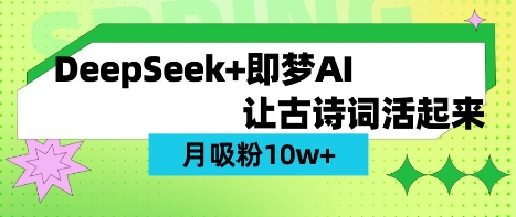 用DeepSeek做AI 古诗词视频，涨粉 10W+(保姆级教程)-仙女副业网