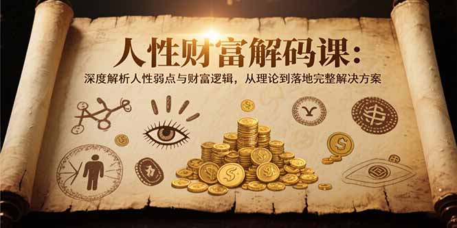 人性财富解码课6.0：深度解析人性弱点与财富逻辑，理论到落地完整解决方案-仙女副业网