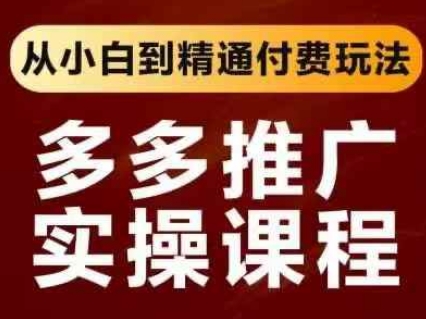 拼多多推广实操课程，从小白到精通付费玩法-仙女副业网