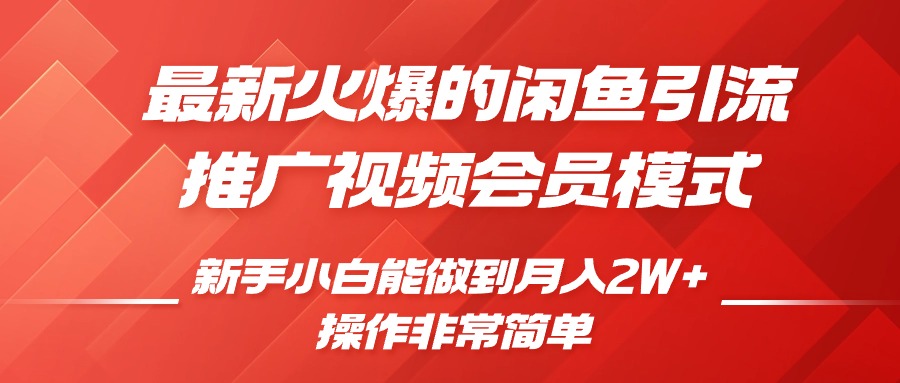 闲鱼引流推广影视会员，0成本就可以操作，新手小白月入过W+【揭秘】-仙女副业网