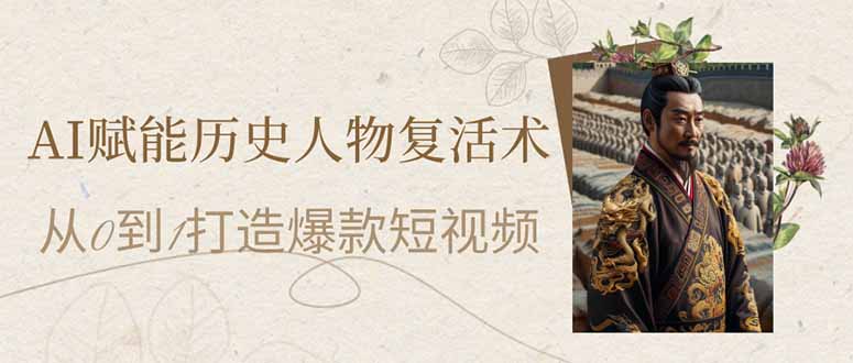 AI赋能历史人物复活术：从0到1打造爆款短视频-仙女副业网