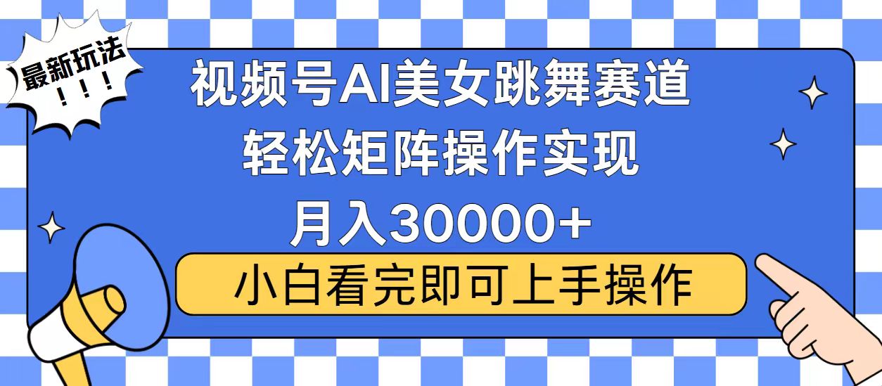 视频号蓝海赛道玩法，当天起号，拉爆流量收益，小白也能轻松月入30000+-仙女副业网