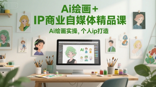 Ai绘画+IP商业自媒体精品课，Ai绘画实操，个人ip打造-仙女副业网