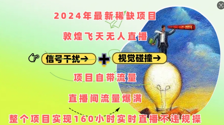 2024年最新稀缺项目敦煌飞天无人直播，项目自带流量，流量爆满，实现160小时实时直播不违规操-仙女副业网