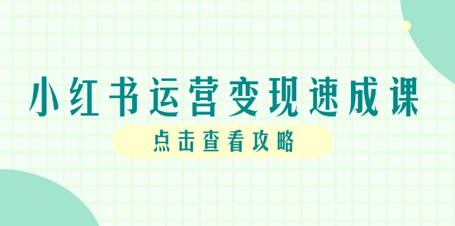 小红书运营变现速成课，账号搭建到暴力起号，个人IP全流程指南-仙女副业网